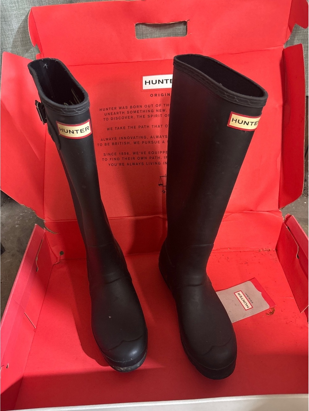 Hunter Original Black Tall Rain Boots Women's Size 9 US